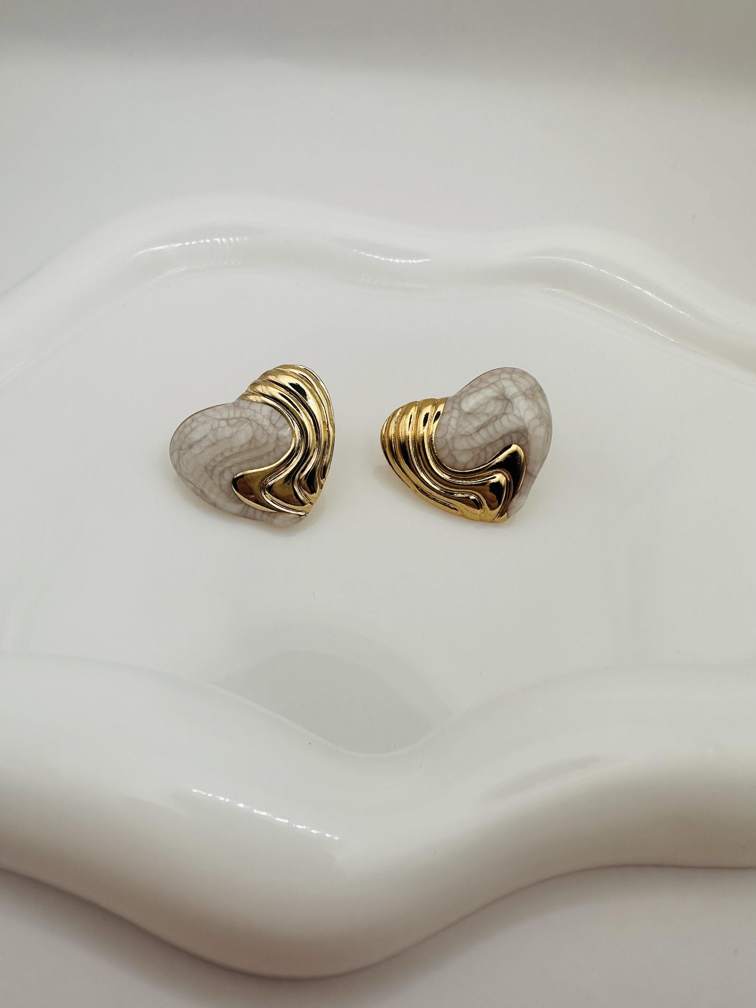 Marble Hearts earrings
