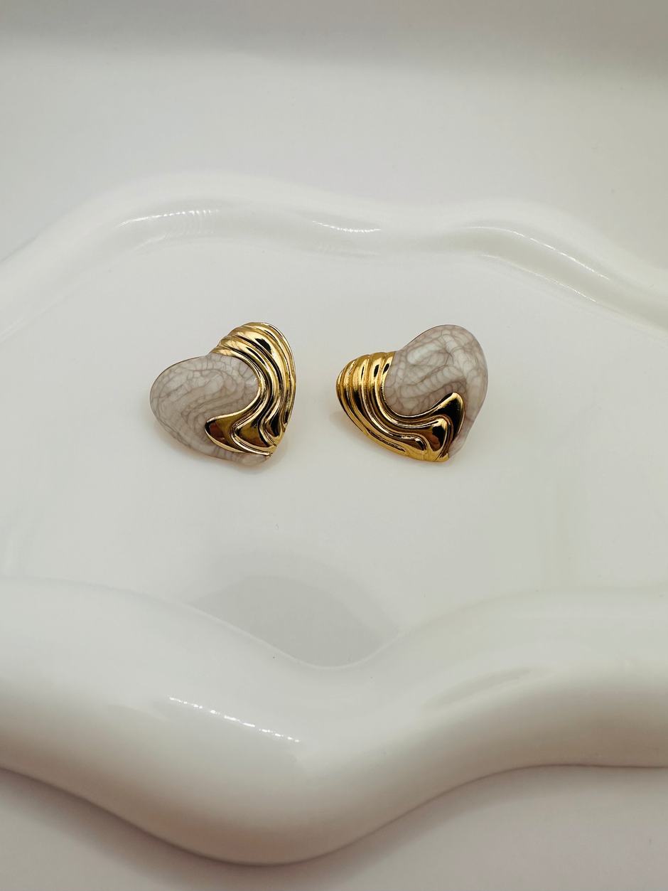Marble Hearts earrings