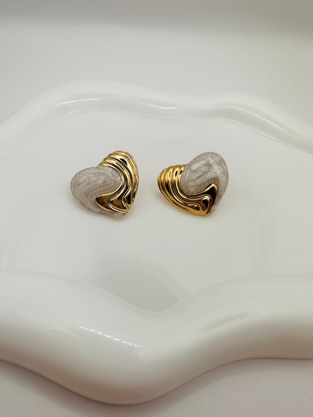 Marble Hearts earrings