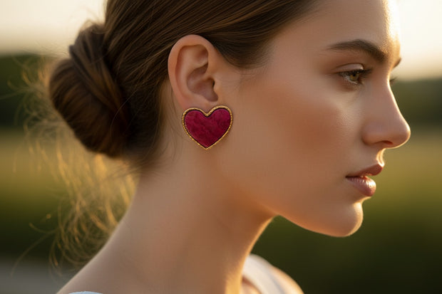 Purple Hearts earrings