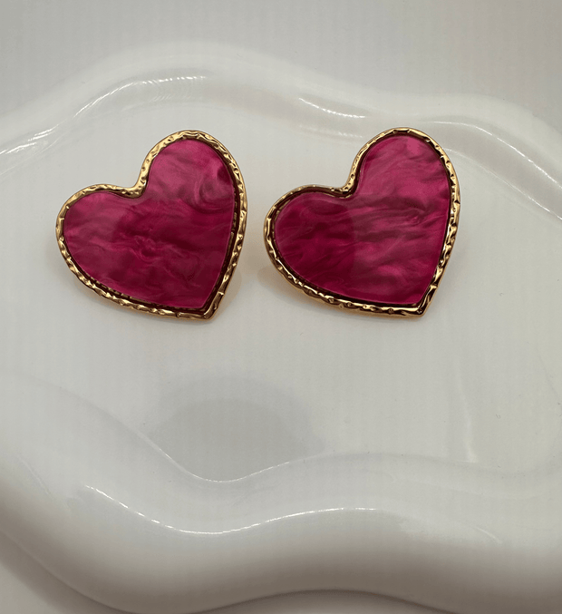 Purple Hearts earrings