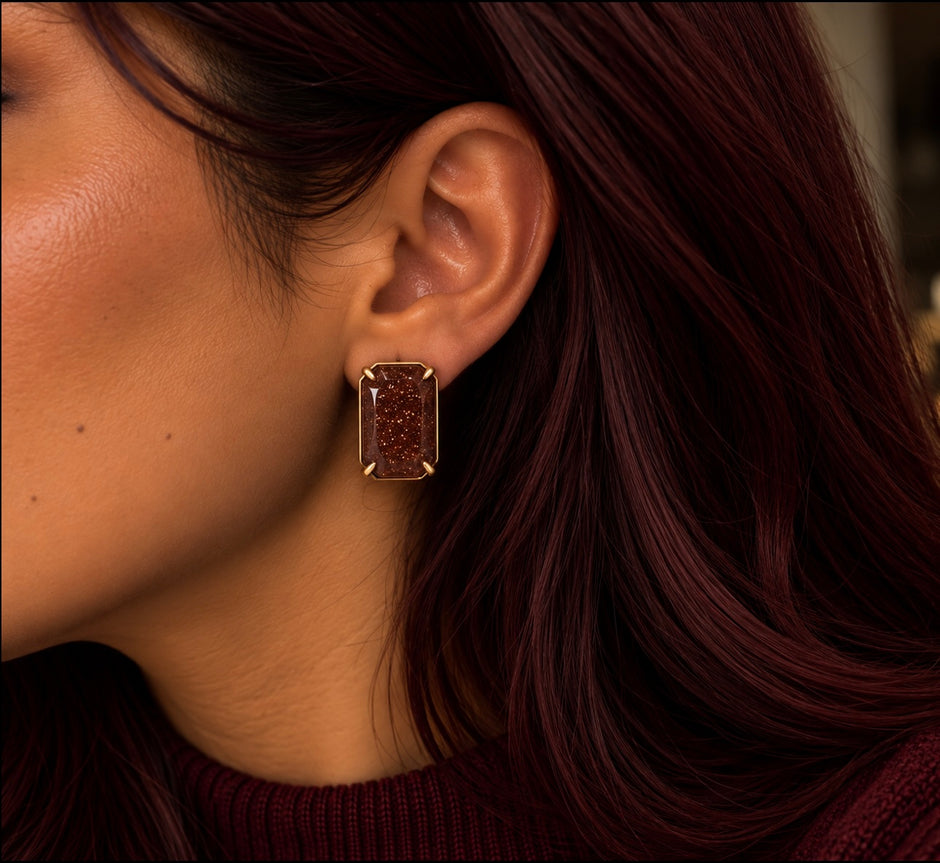 Brown Stardust earrings