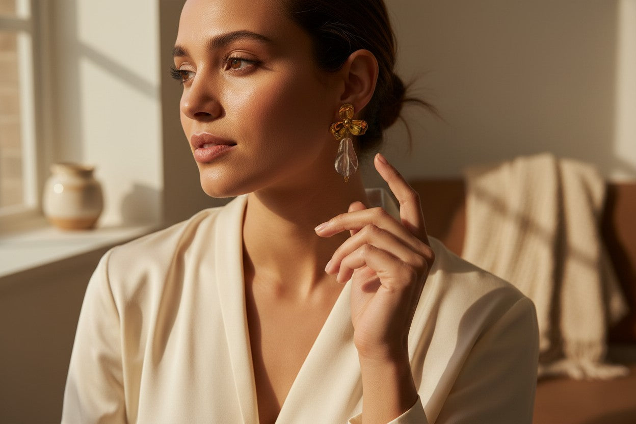 Crystal Orchid earrings