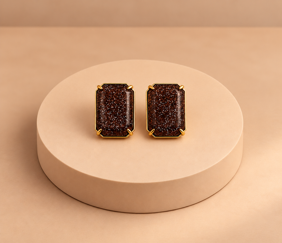 Brown Stardust earrings