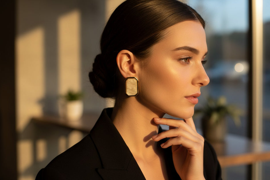 Coralia Champagne earrings