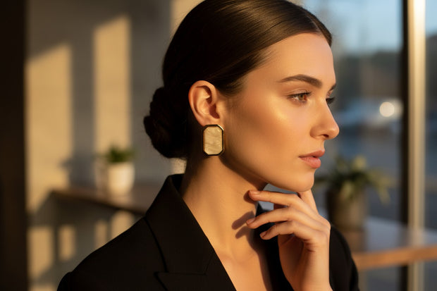 Coralia Champagne earrings