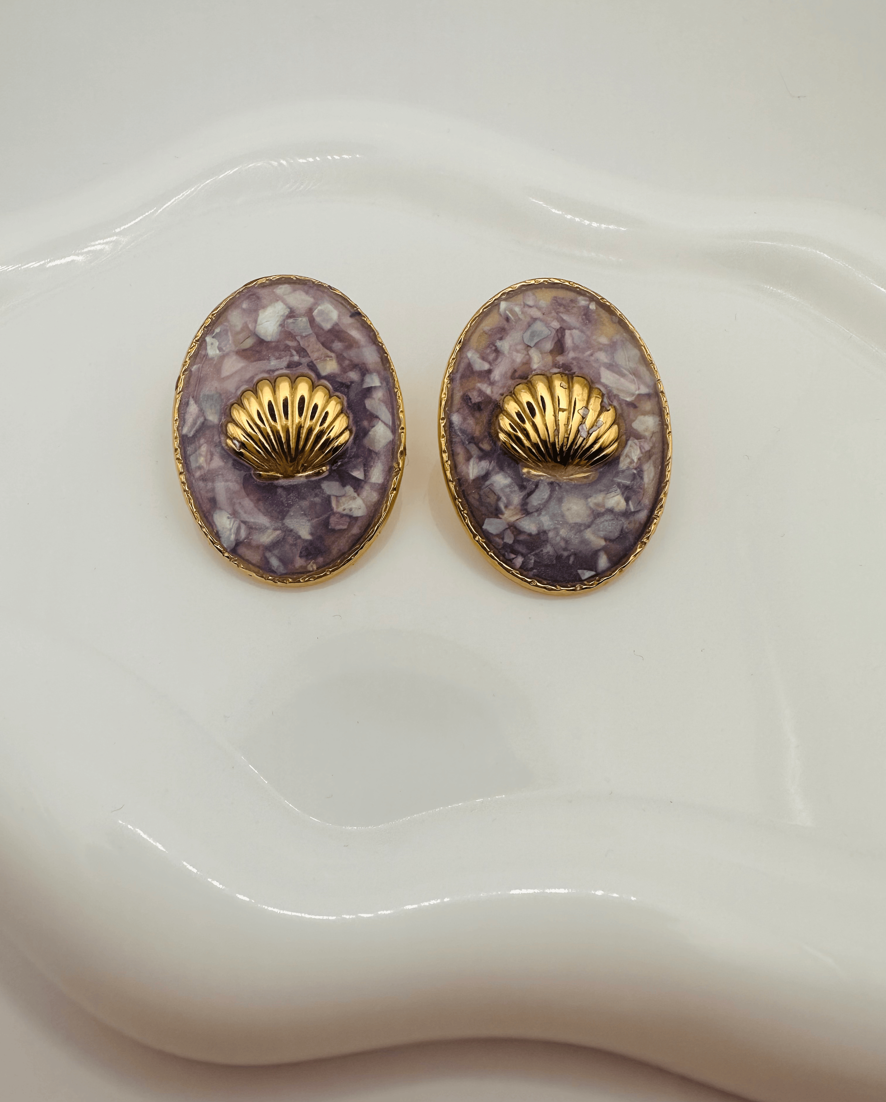 Amethyst Shell earrings
