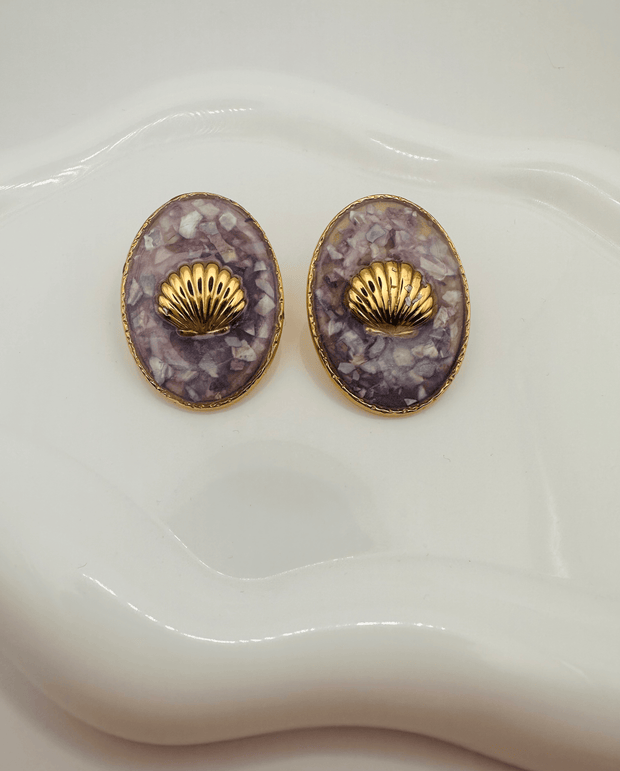 Amethyst Shell earrings