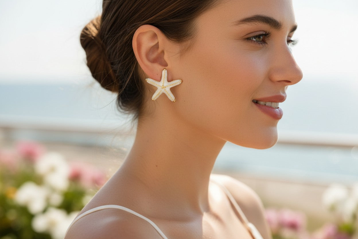White Star earrings