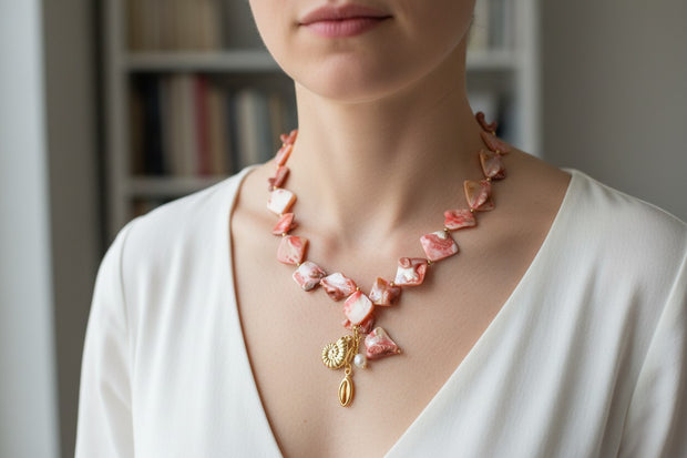 Coral kiss necklace