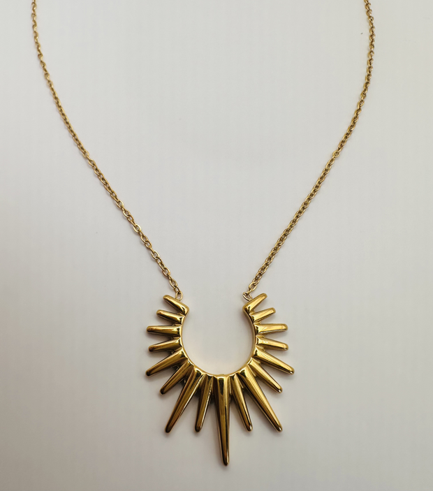 Gold sun necklace