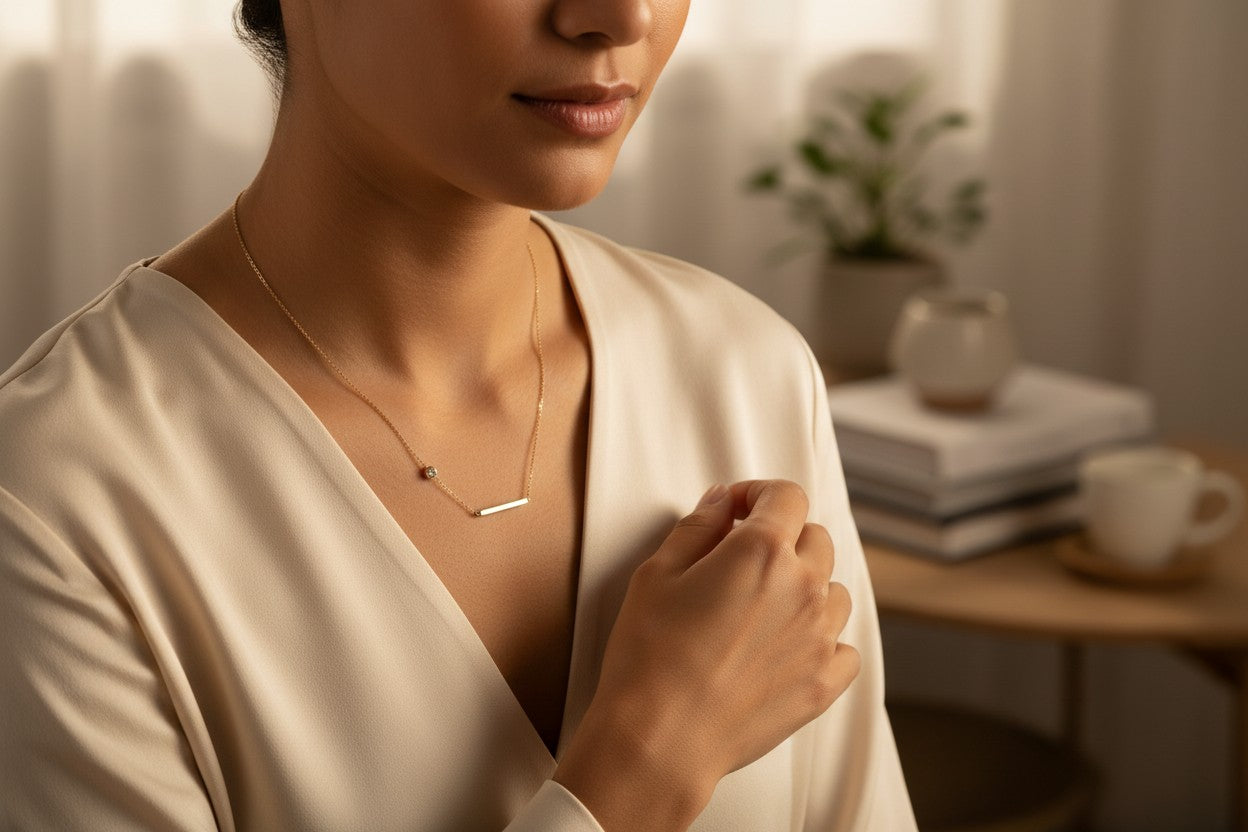 Gold bar necklace