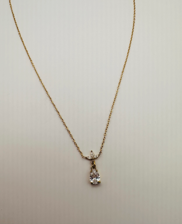 Crystal Lotus Gold necklace