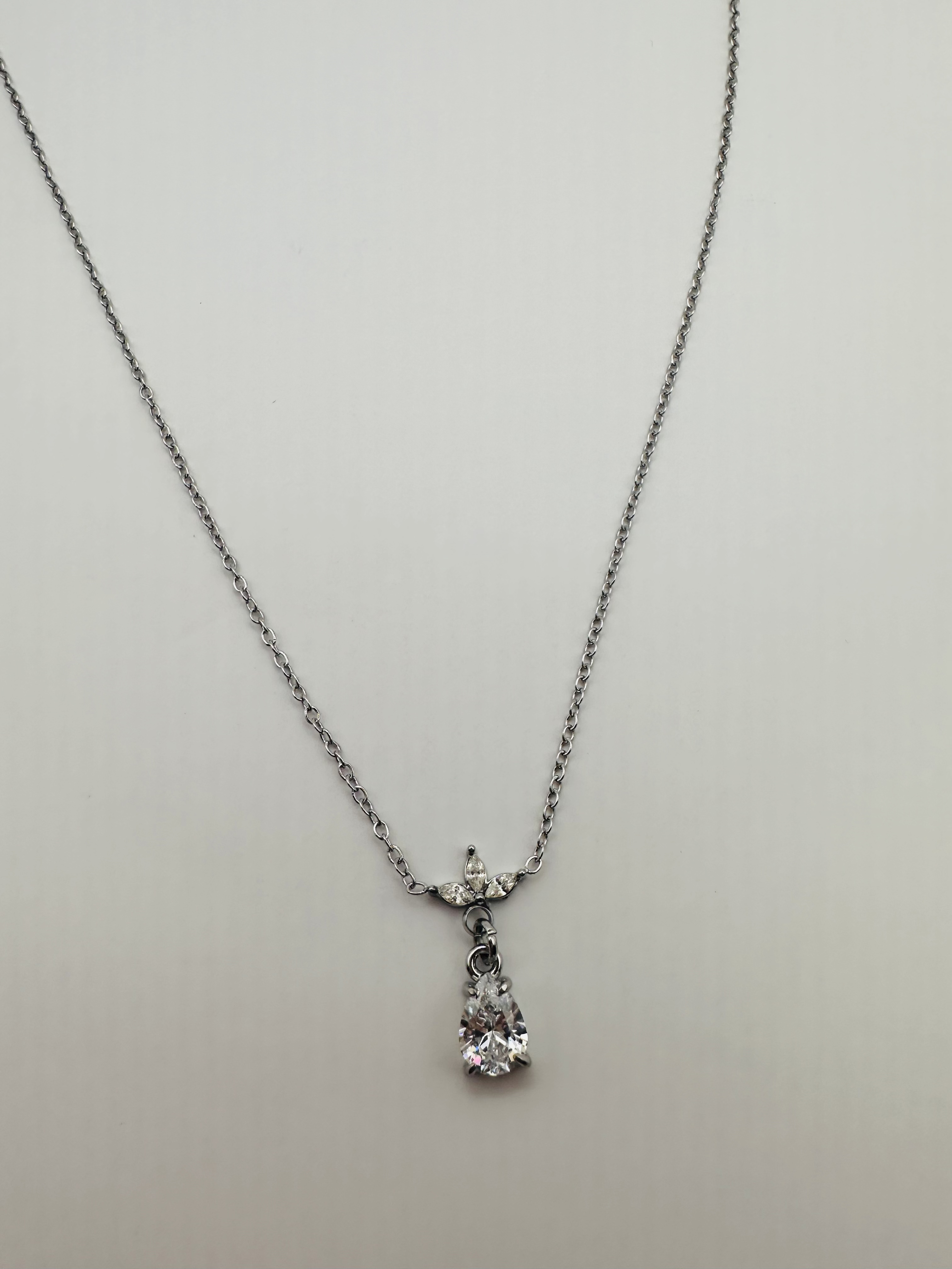 Crystal Lotus Silver necklace