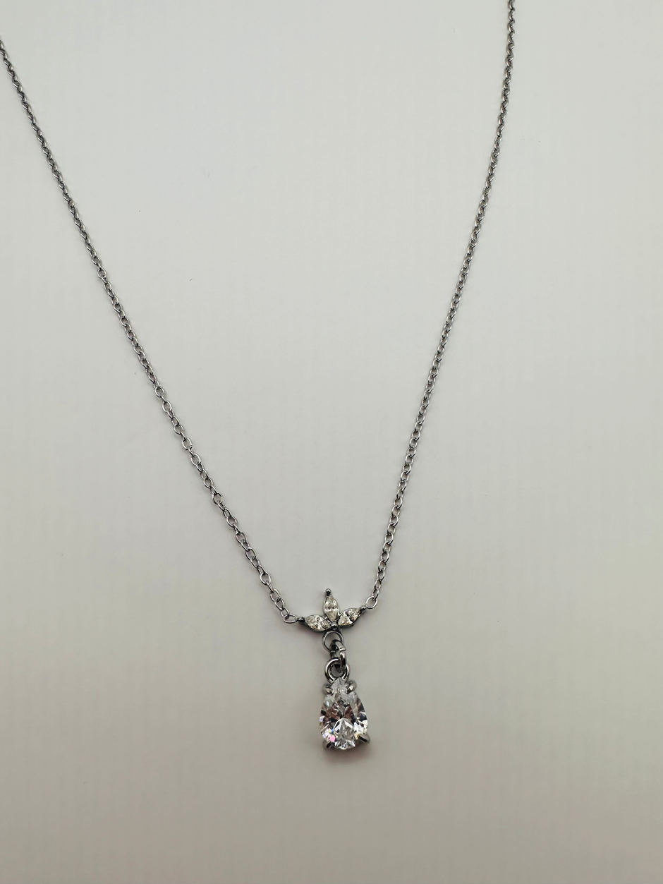 Crystal Lotus Silver necklace