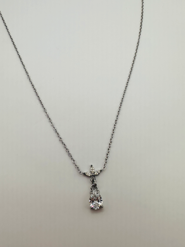 Crystal Lotus Silver necklace