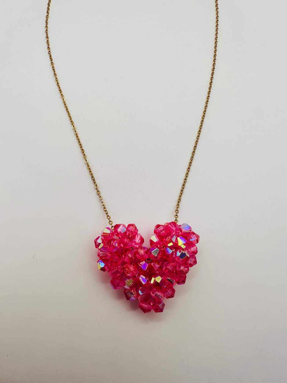 Bougainvillea Heart necklace