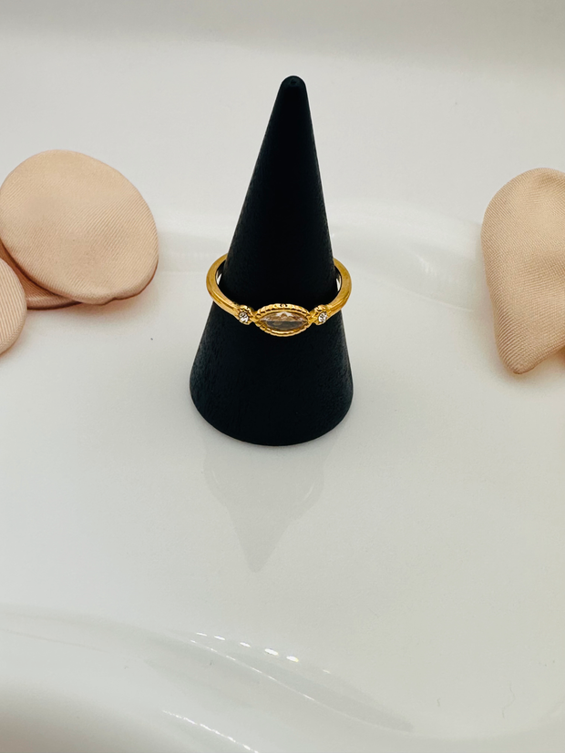 Golden stone ring